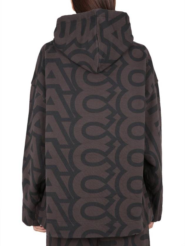 Monogram Oversized Hoodie Charcoal Black - MARC JACOBS - BALAAN 4