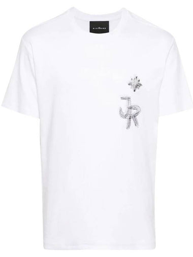 John Richmond White T-Shirt With Graphite Logo - JOHN RICHMOND - BALAAN 1