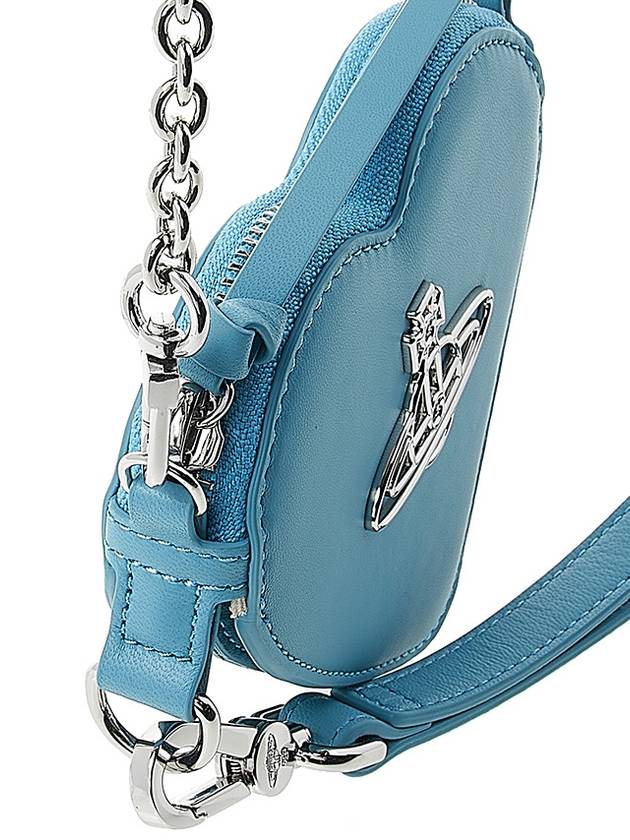 ORB Heart Chain Leather Cross Bag Blue - VIVIENNE WESTWOOD - BALAAN 8