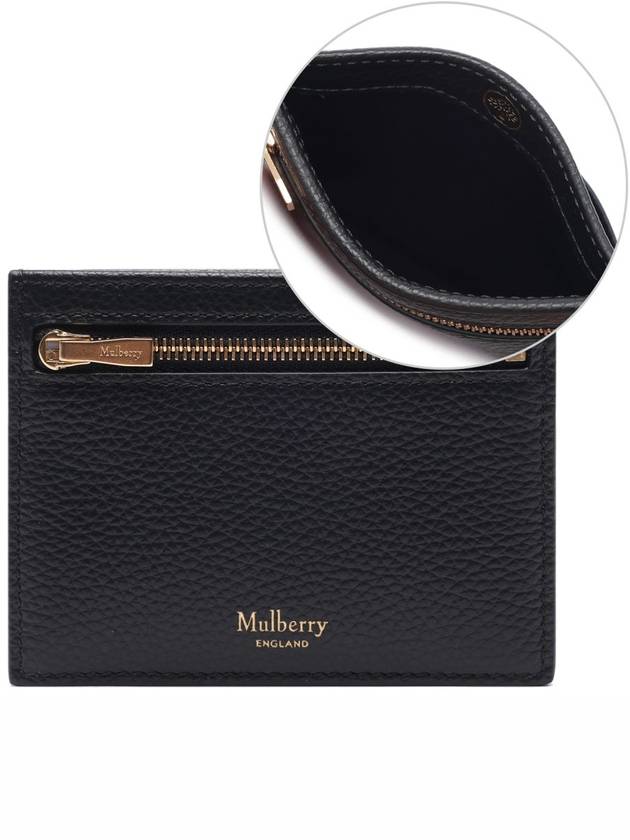 Classic Grain Leather Zipper Card Wallet Black - MULBERRY - BALAAN 2