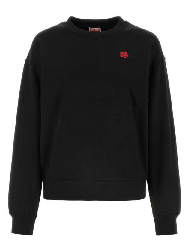 Boke Flower Embroidery Crew Neck Sweatshirt Black - KENZO - BALAAN 1