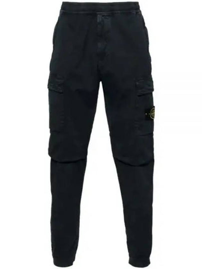 Stretch Cotton Cargo Straight Pants Navy - STONE ISLAND - BALAAN 2