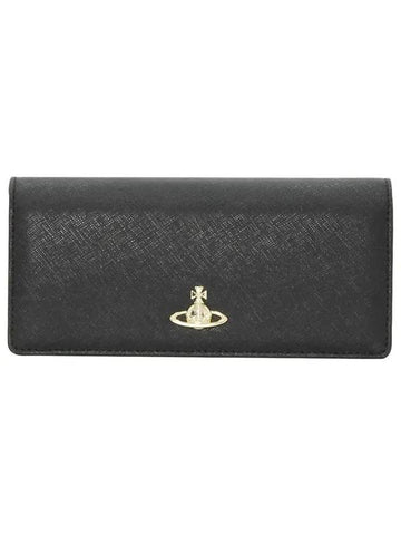 ORB Saffiano Long Wallet Black - VIVIENNE WESTWOOD - BALAAN.