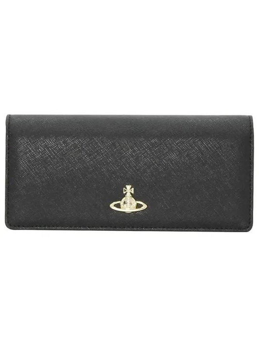 ORB Saffiano Long Wallet Black - VIVIENNE WESTWOOD - BALAAN.