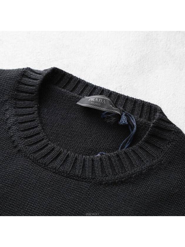 Triangle Logo Pocket Knitted Sweater Black - PRADA - BALAAN 4