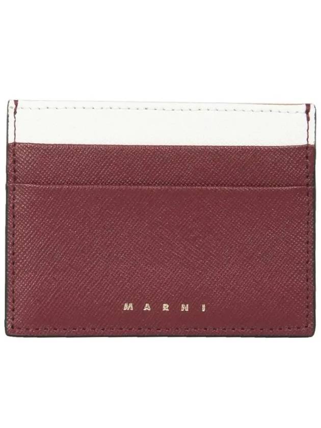 Logo Color Block Card Wallet Red - MARNI - BALAAN 3