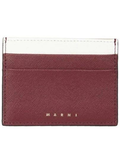 Logo Color Block Card Wallet Red - MARNI - BALAAN 2