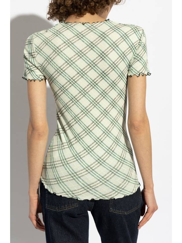 Burberry Top With Check Pattern, Women's, Green - BURBERRY - BALAAN 4