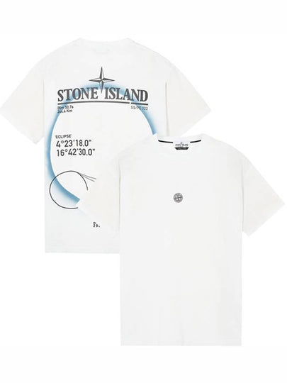 Solar Eclipse Print Short Sleeve T-Shirt Ice - STONE ISLAND - BALAAN 2