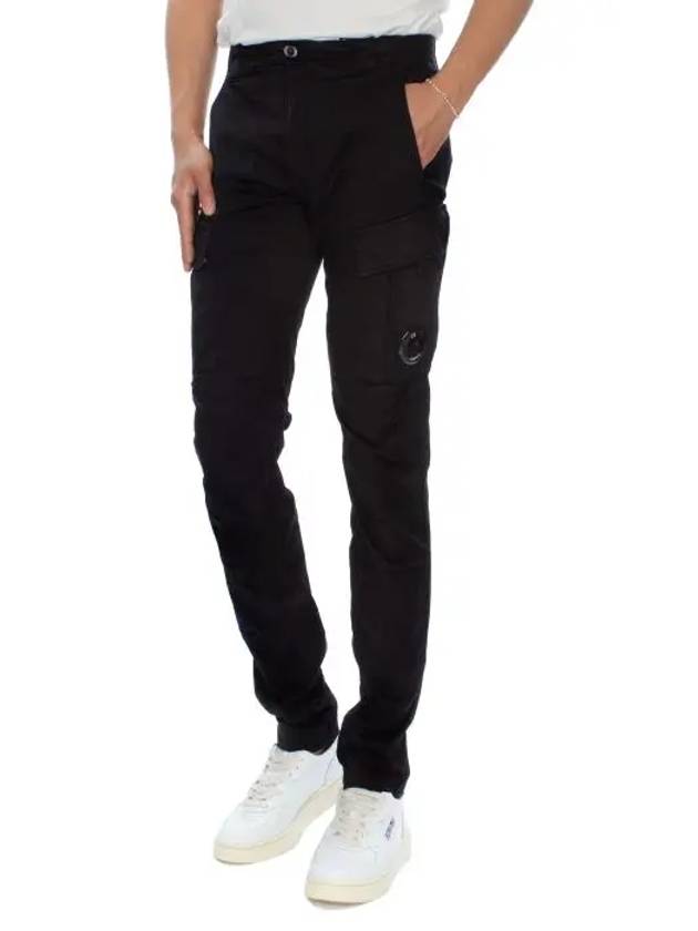 Lens Wappen Cargo Straight Pants Black - CP COMPANY - BALAAN 4