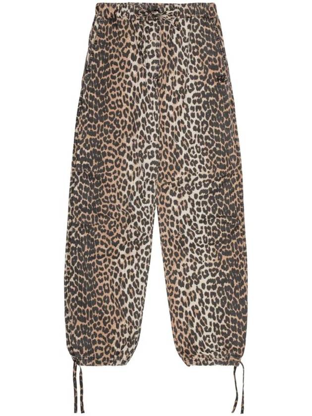 leopard print drawstring pants F9356 - GANNI - BALAAN 1