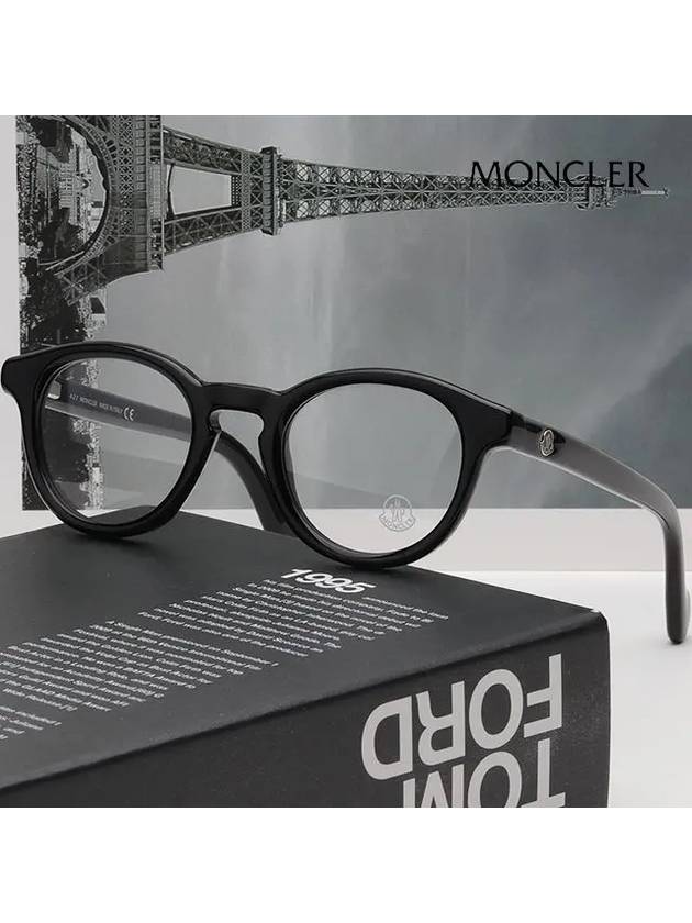 Eyewear Demo Round Eyeglasses Black - MONCLER - BALAAN 3