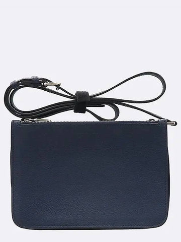 Navy color leather multi pocket cross bag - BURBERRY - BALAAN 1