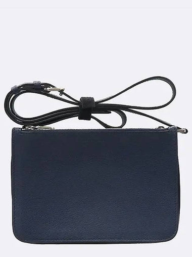 Navy color leather multi pocket cross bag - BURBERRY - BALAAN 1