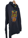 Neon Embroidered Logo Tiger Hoodie Black - KENZO - BALAAN 3