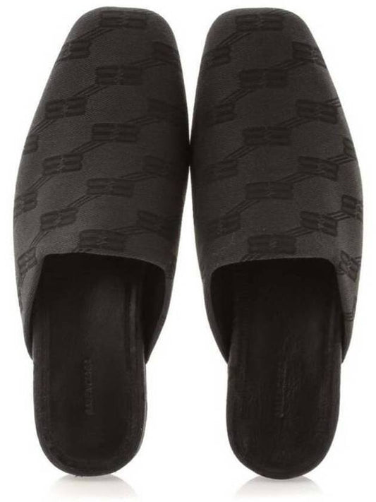 debossed logo leather slippers black - BALENCIAGA - BALAAN 2