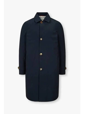 Men s Soft Button Up Mac Coat Navy - BRUNELLO CUCINELLI - BALAAN 1