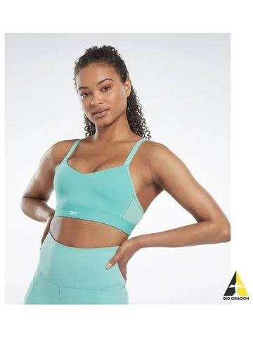 S Lux Strappy Sports Bra TOP Light Green HN7675 - REEBOK - BALAAN 1