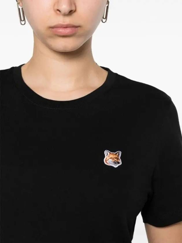 Fox Head Patch Regular Short Sleeve T-Shirt Black - MAISON KITSUNE - BALAAN 6