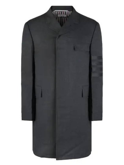 Men's Plain Weave 4 Bar Chesterfield Over Single Coat Dark Grey - THOM BROWNE - BALAAN 2