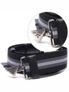 Men's Silver Logo Striped Casual Belt Black - PRADA - BALAAN 2