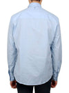 Heart Logo Tonal Cotton Poplin Long Sleeve Shirt Blue - AMI - BALAAN 6