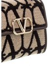 Toile Iconographe Fabric Leather Cross Bag Beige Black - VALENTINO - BALAAN 4