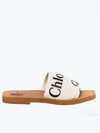 Woody Logo Flat Mule Slippers White - CHLOE - BALAAN 2