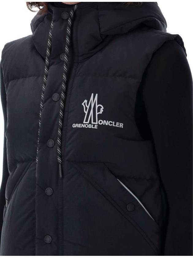 Grenoble Baldy Hooded Down Vest Black - MONCLER - BALAAN 4