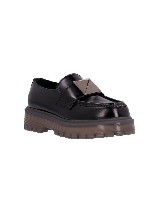 One Stud Leather Loafer Black - VALENTINO - BALAAN 3