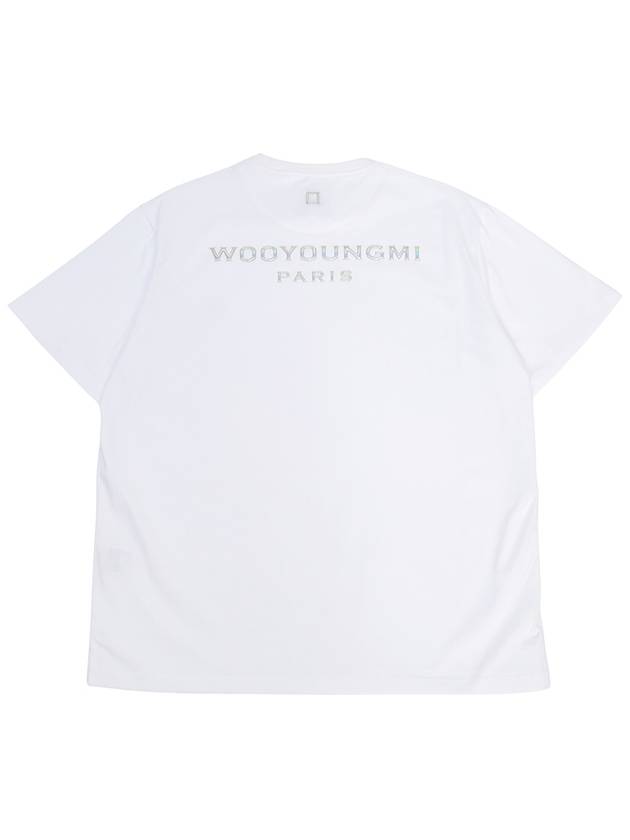 Men's Metallic Embossed Back Logo Short Sleeve T-Shirt White - WOOYOUNGMI - BALAAN 3