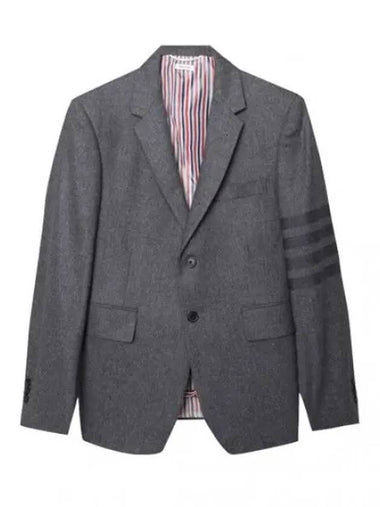 Tonal diagonal striped flannel wool cashmere jacket - THOM BROWNE - BALAAN 1