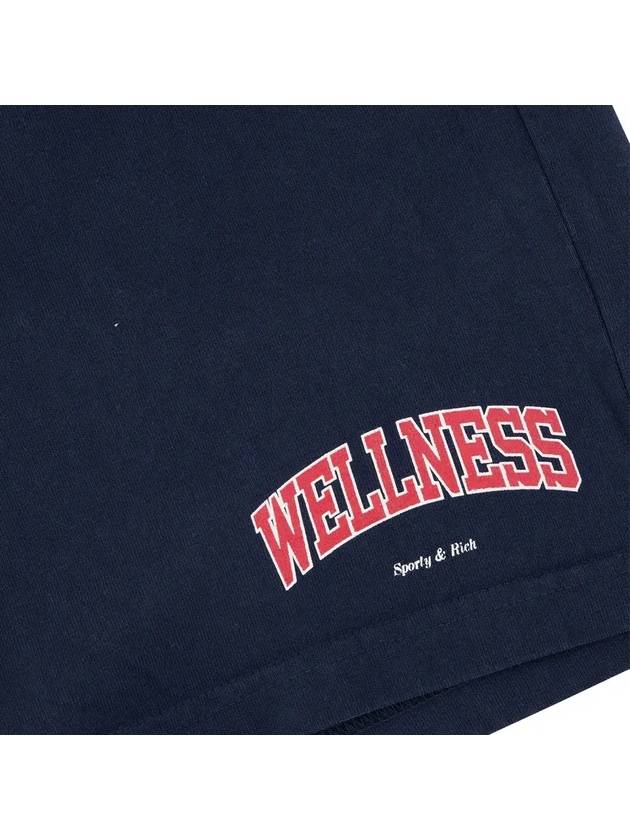 Wellness Logo Cotton Shorts Navy - SPORTY & RICH - BALAAN 5