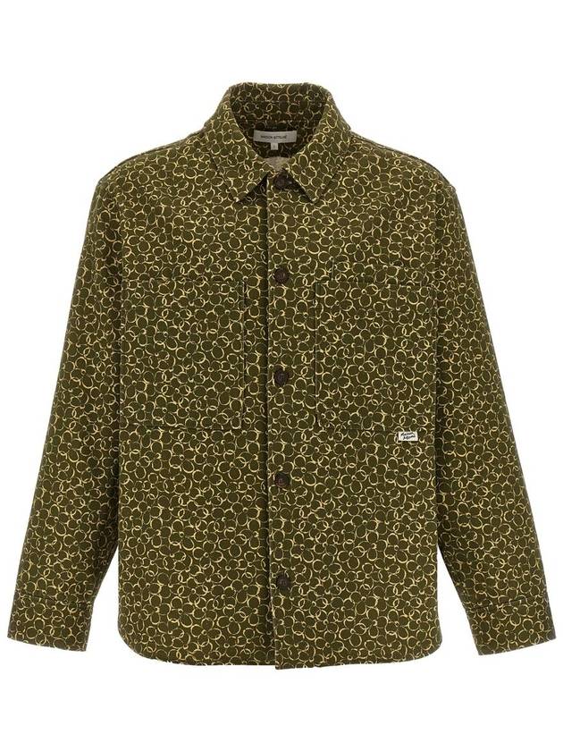 Floral Print Over Long Sleeve Shirt Green - MAISON KITSUNE - BALAAN 2