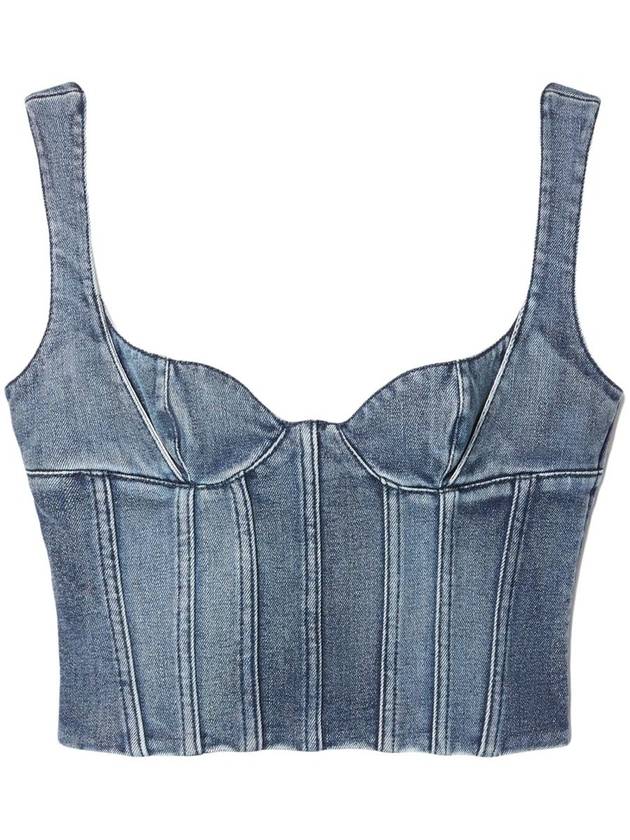 bustier denim crop top OWYP007S24DEN0014000 - OFF WHITE - BALAAN 2