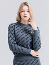 Golf Women s Diagonal Logo Knit Sweater Gray - HENRY STUART - BALAAN 1