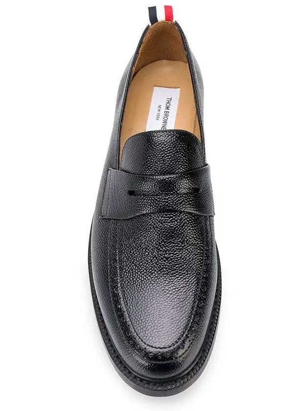 Pebble Grain Rubber Sole Penny Loafer Black - THOM BROWNE - BALAAN 6