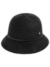 Hat HAT50172 CABK Besa 6 Charcoal Black Leather Trim Cloche Women's Bucket Hat - HELEN KAMINSKI - BALAAN 2