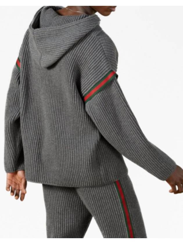 Wool Cashmere Hoodie Grey - GUCCI - BALAAN 7