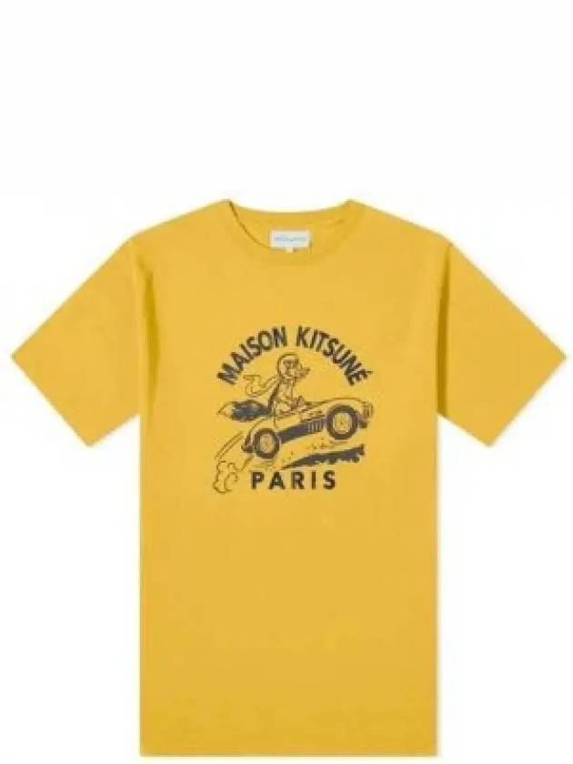 Racing Fox Short Sleeve T-Shirt Yellow - MAISON KITSUNE - BALAAN 2