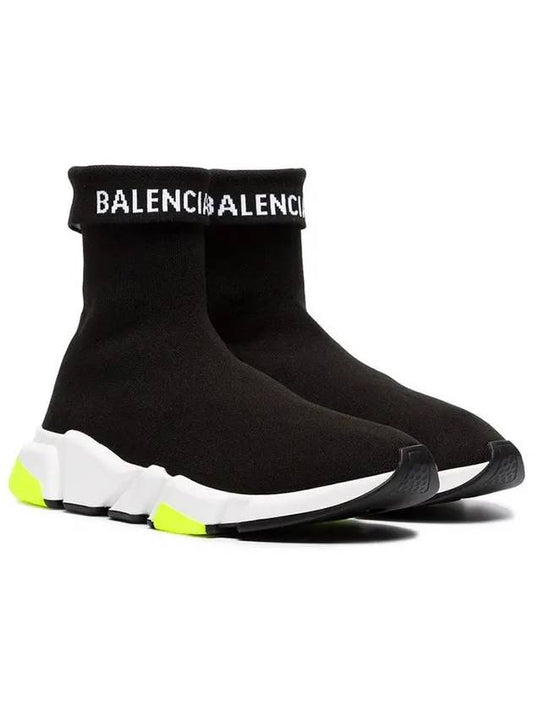 Fold Speedrunner High Top Sneakers Black Neon Yellow - BALENCIAGA - BALAAN 2