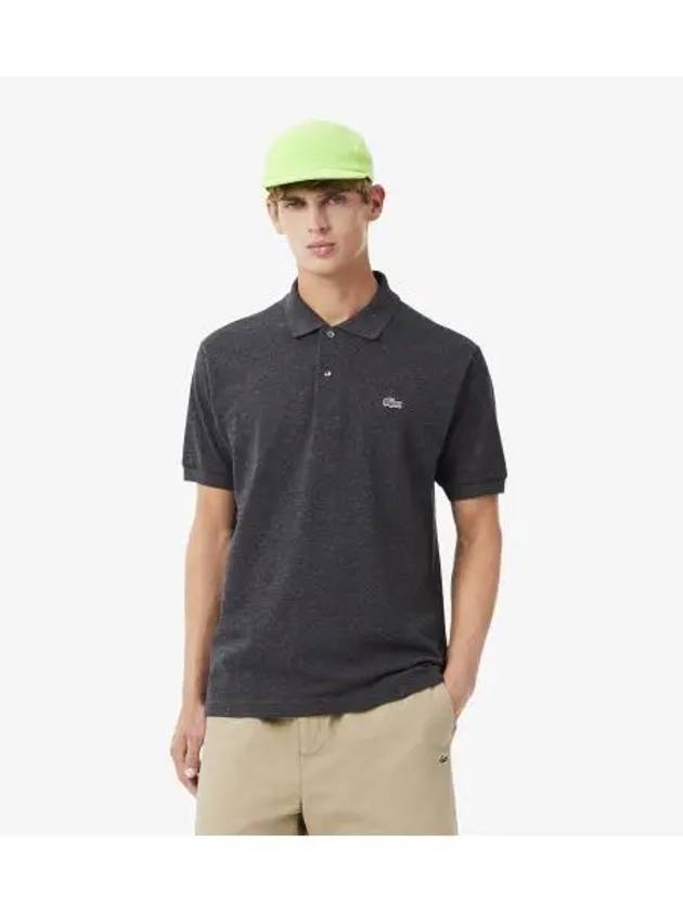 Men s Classic Fit Short Sleeve Melange Polo Black - LACOSTE - BALAAN 1