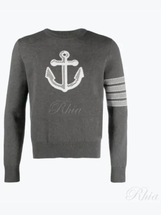 MKA458A Y3006 4 bar anchor icon knitwear knit - THOM BROWNE - BALAAN 1