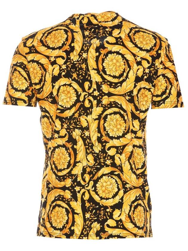 Men's All-Over Baroque Pajamas Short Sleeve T-Shirt Yellow - VERSACE - BALAAN 3