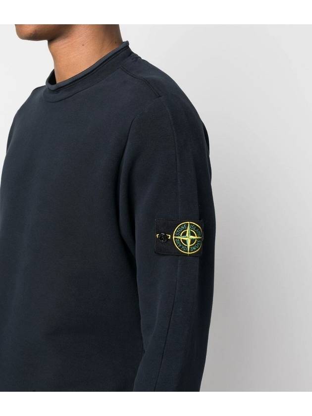 Stretch Cotton Fleece Mock Turtleneck Sweatshirt Navy - STONE ISLAND - BALAAN 6