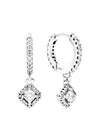 Square Sparkle Hoop Earrings Silver - PANDORA - BALAAN 1