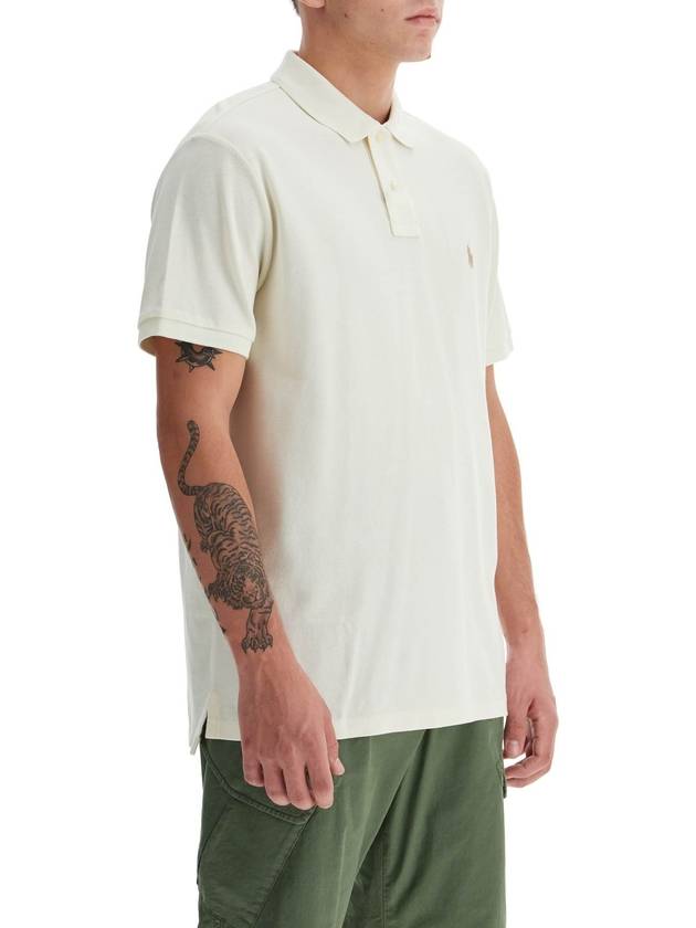 Embroidered Brown Pony Slim Fit Polo Shirt Beige - POLO RALPH LAUREN - BALAAN 3