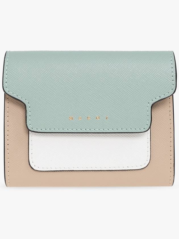 Saffiano Tri-Fold Half Wallet Blue - MARNI - BALAAN 2