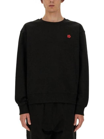 Boke Flower Embroidery Crew Neck Cotton Sweatshirt Black - KENZO - BALAAN 2