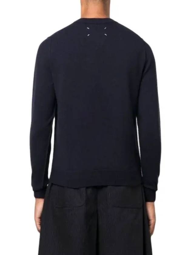 Crew Neck Cashmere Knit Top Navy - MAISON MARGIELA - BALAAN 4